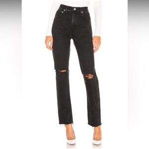 Agolde Women’s Black High-Rise Straight Jeans Size 24